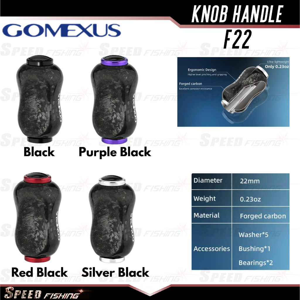 Knob Handle Gomexus F22 22mm Carbon Knob