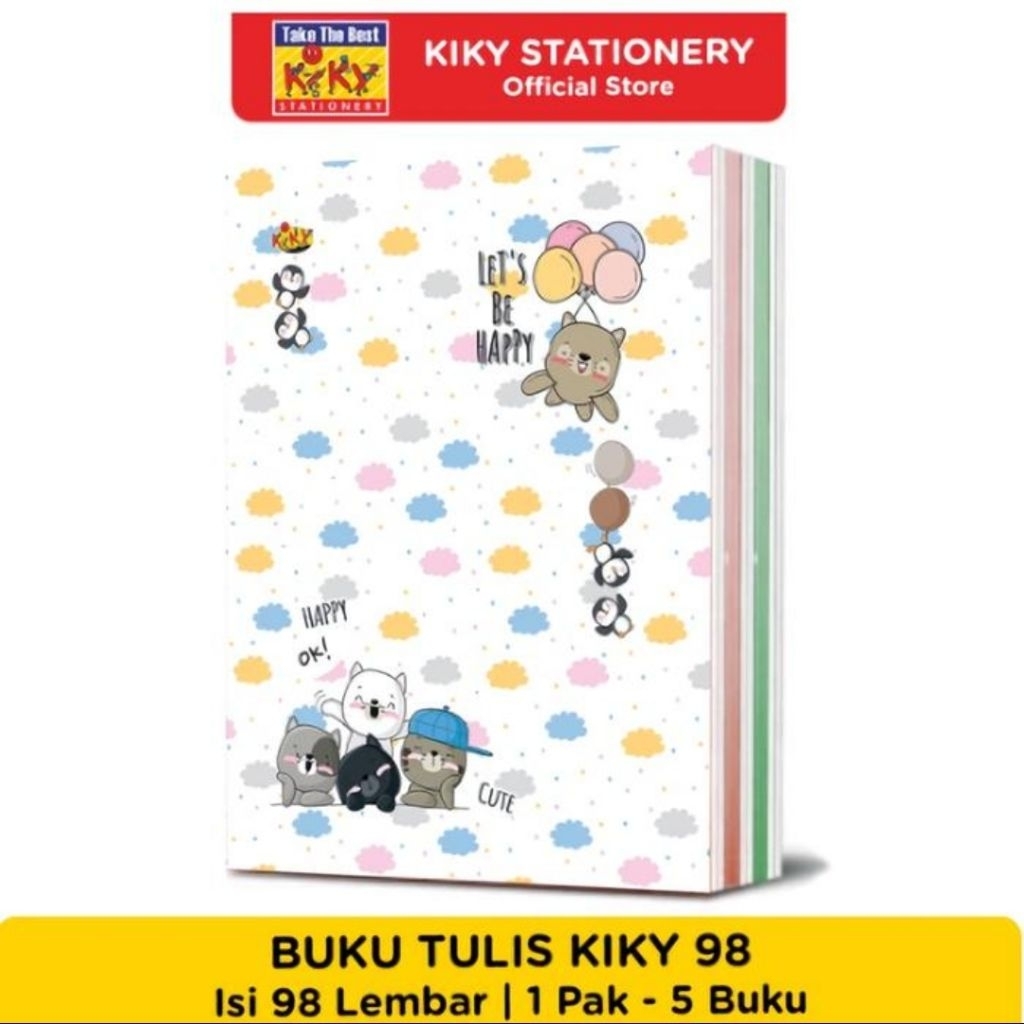 

Buku Tulis KIKY WARNA isi 98 Lembar 1 pack ( 5 buku )