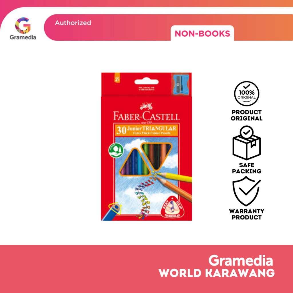 

FABER CASTELL JUNIOR TRIANGULAR COLOUR 30 116538-30 - Gramedia Karawang