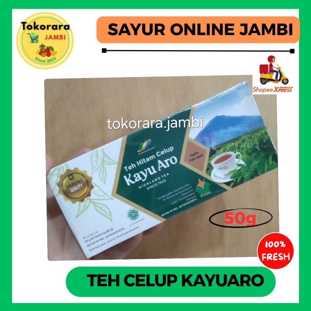 

Teh Hitam Celup KAYU ARO 50gr @2gx25 bag-tokorara.jambi