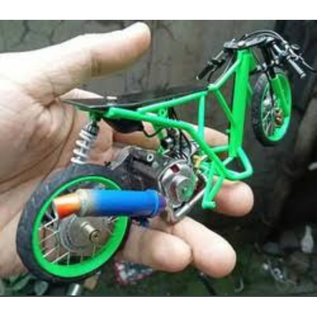 diecast miniatur mainan motor drag Honda Scoopy handmade