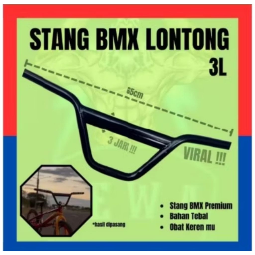 Stir Stang BMX Lontong Oval L3 Bahan Besi Tebal 2mm