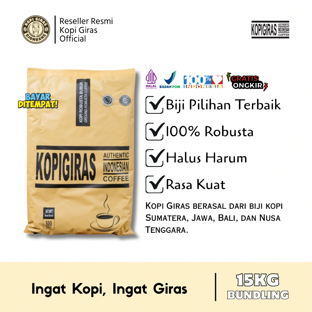 

Bundle Jumbo 15 Kg Kopi Giras - Paket Extra Hemat Untuk Usaha Kopi Besar & Supplier