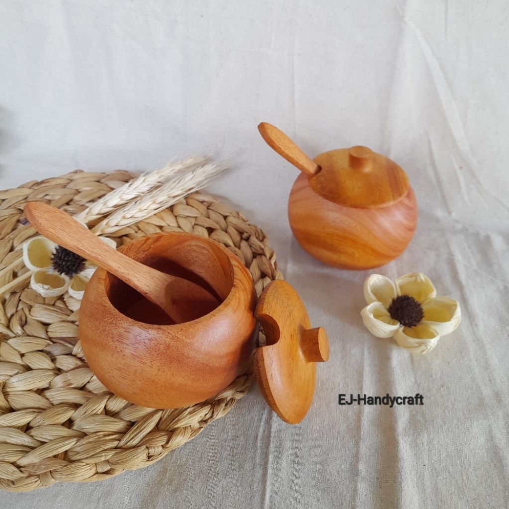 Tempat bumbu/tempat bumbu kayu/bumbu dapur/tempat sambal saos/tempat bumbu kayu mahoni A1