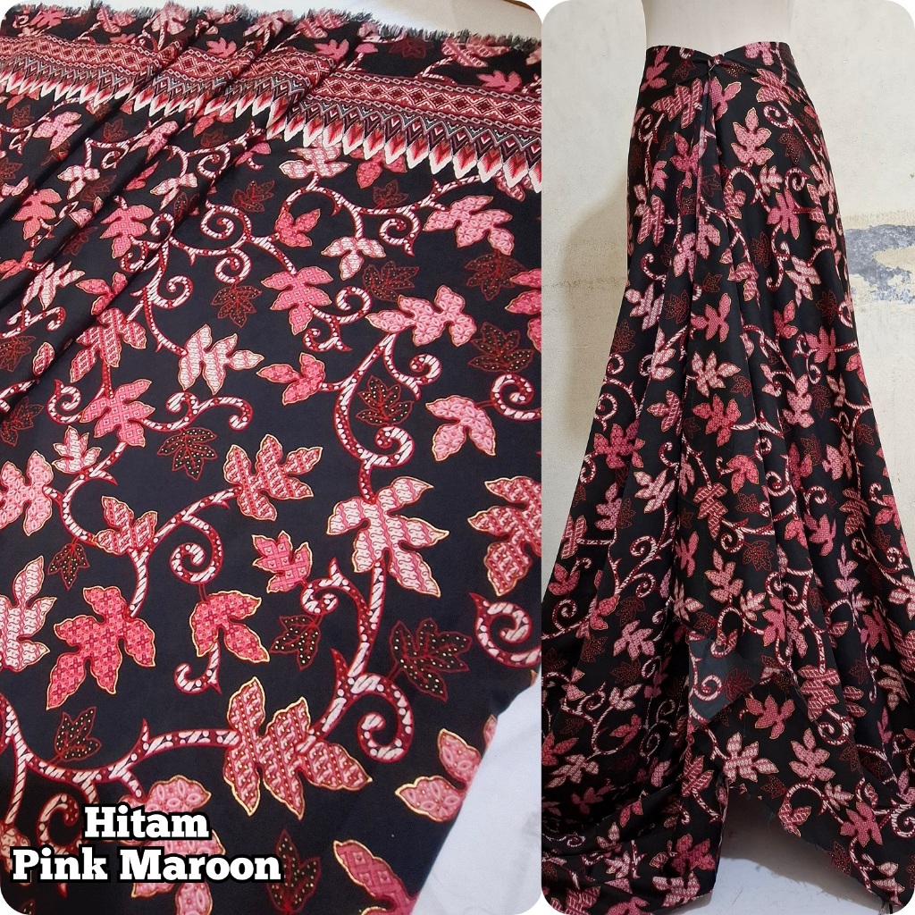 Kain Batik Sutra Premium Warna Best Seller, ukuran 50cm, Bakal Kemeja Batik