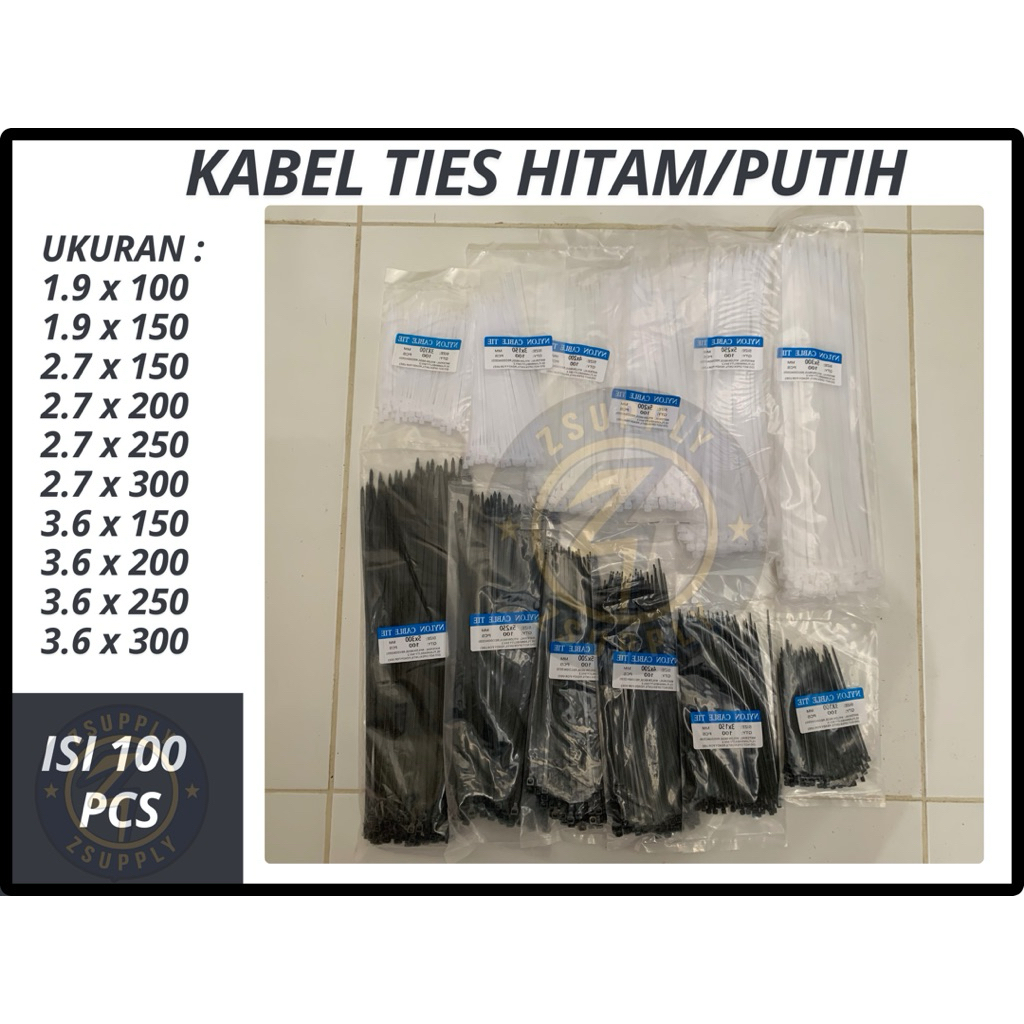 

[TERMURAH] Kabel Tis | Isi 100 PCS | Hitam/Putih