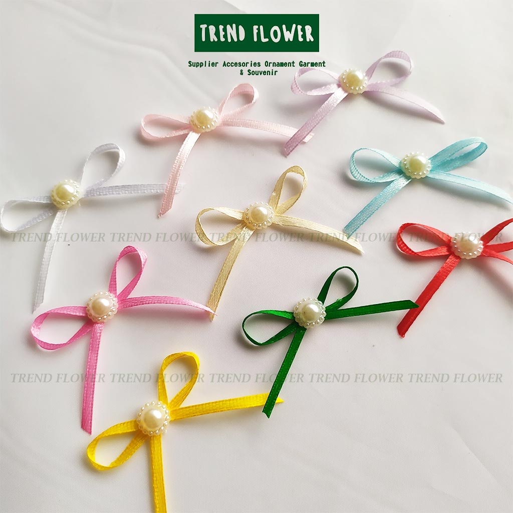 

[PER GROSS] Pita kecil Satin 1/8 inch plus monte kecil PER LUSIN pita hiasan souvenir hampers pita seserahan langsung tempel