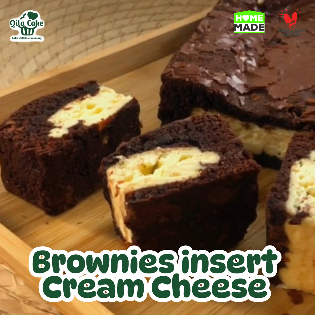 

Brownies Insert Cream Cheese – Brownies Cokelat Chewy Lumer Keju di Tengah