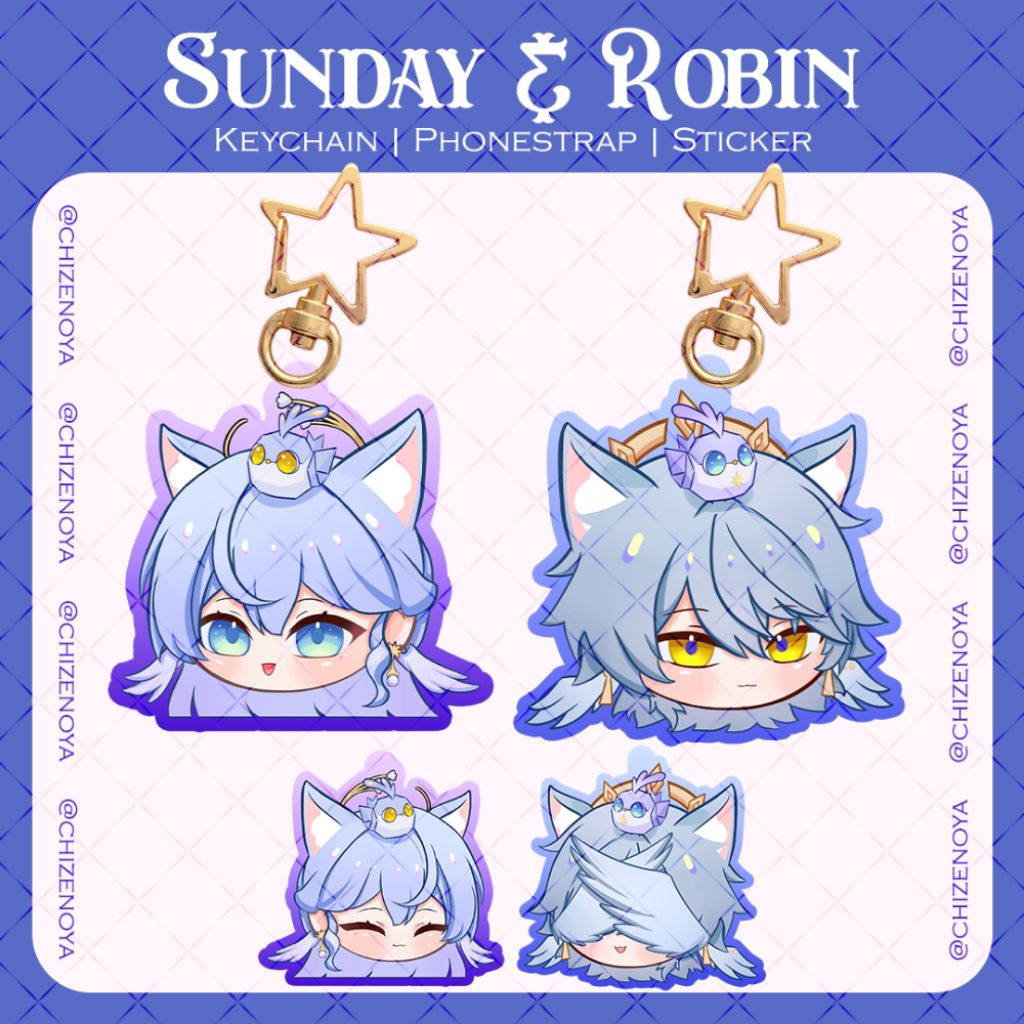 Gantungan Kunci | Phonestrap | Sticker Sunday dan Robin | Honkai Star Rail Merchandise