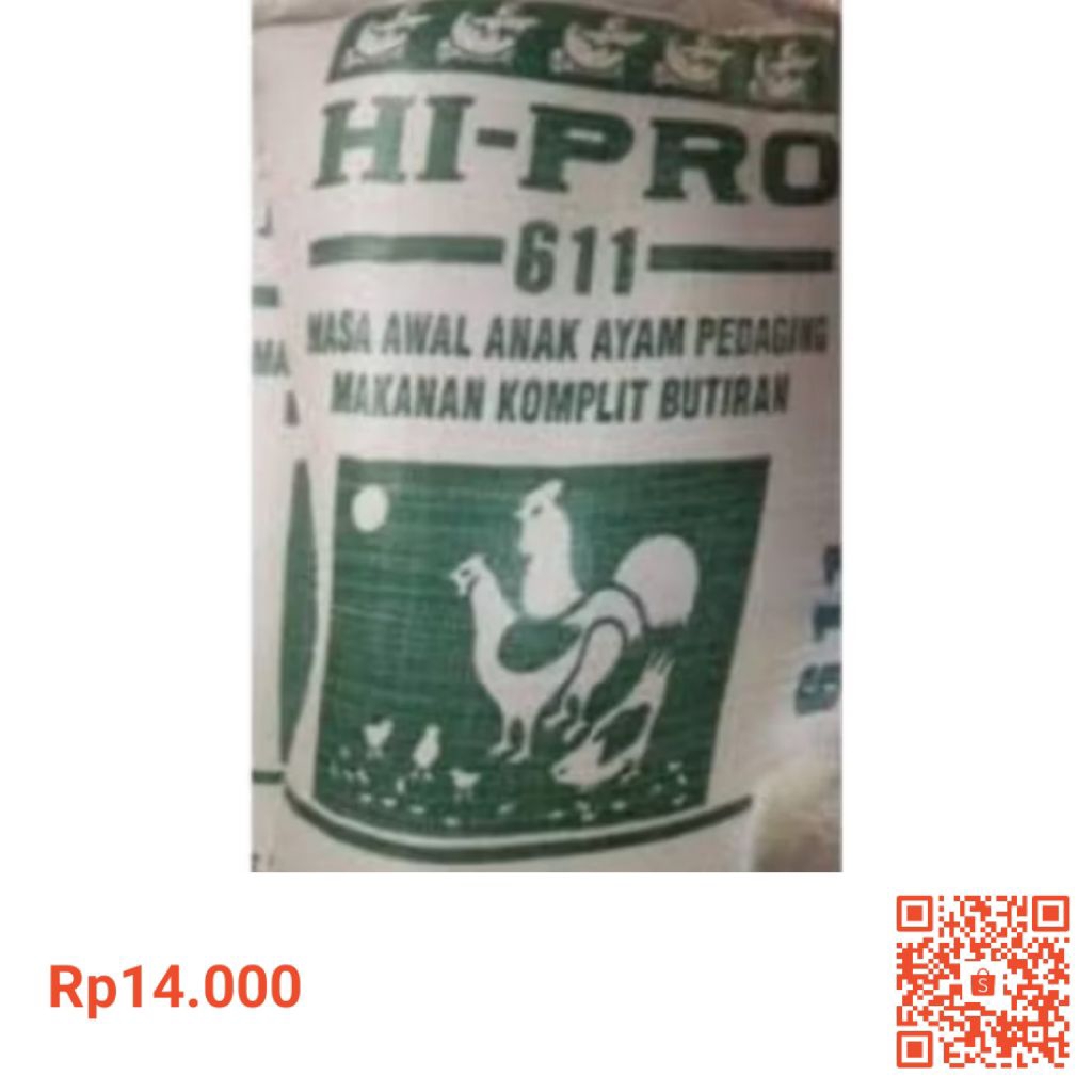 hi pro vite cp  bravo pakan ayam raspedaging broiler  611 ayam baru lahir kemasan repack 1kg