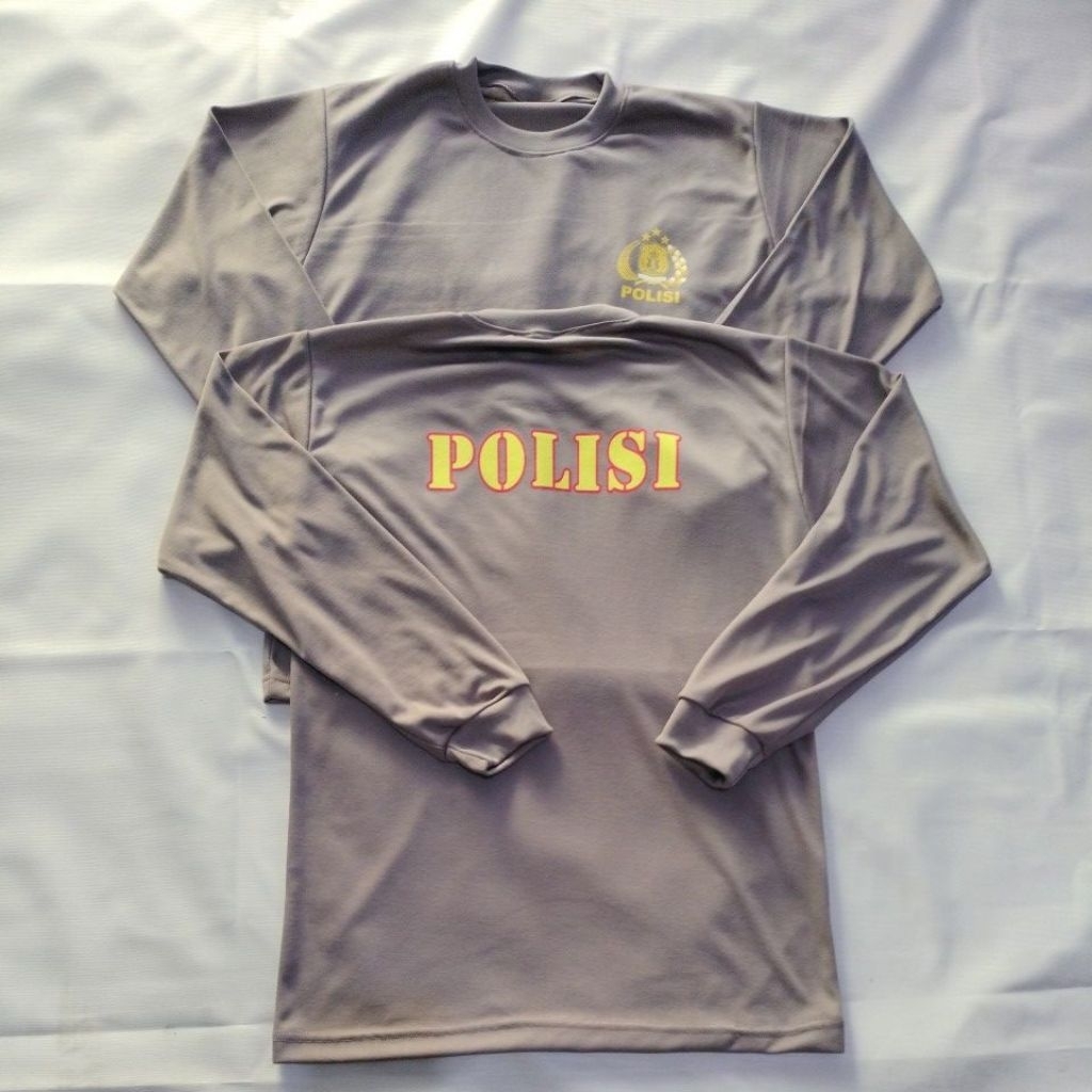 Kaos coklat polisi lengan panjang/kaos coklat phh/kaos lengan panjang