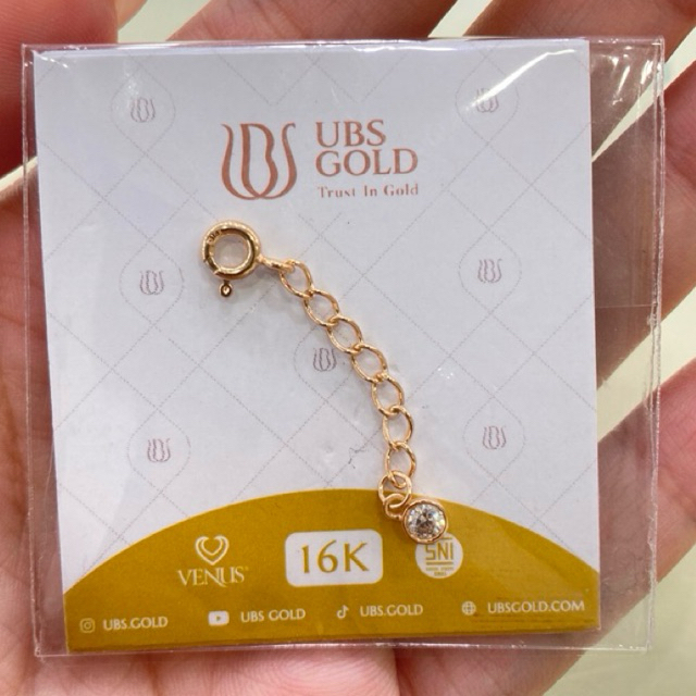 Ekstension Kalung Panjang 3cm Emas Asli kadar 70.0% 16K