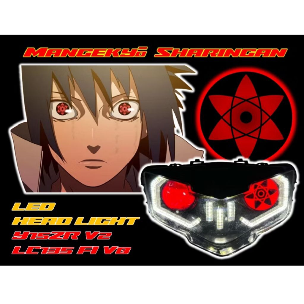 lampu depan mx king v2 sasuke sharingan headlamp mx king