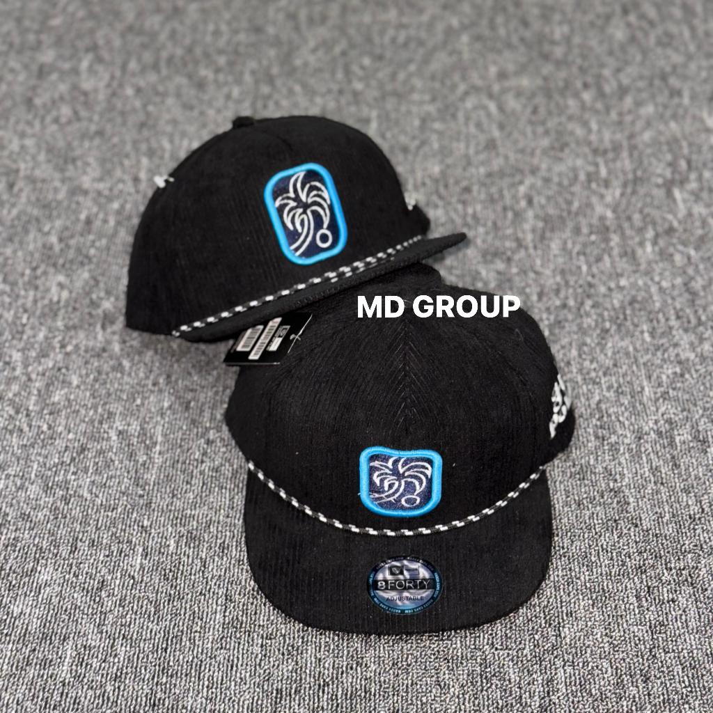 Hoi Polloy Topi Snapback Pria Corduroy Black/BlueTerbaru 2025