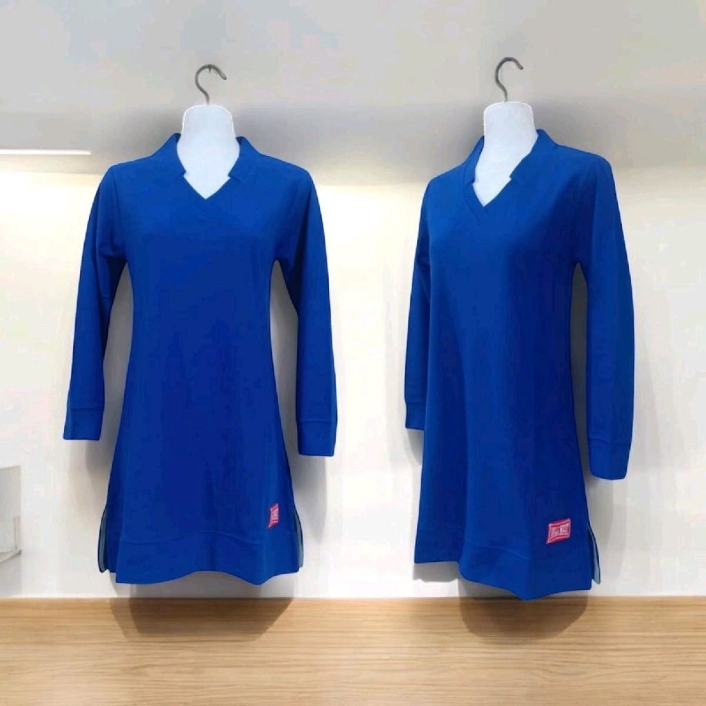 Tunik Polos V-Neck Uncle West Warna Biru Benhur