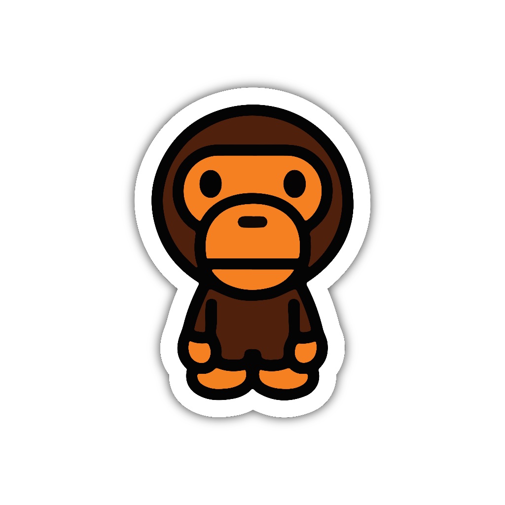 

ZV045 sticker monyet imut lucu kaya kamu, karakter kartun anime aesthetic, stiker vinyl satuan