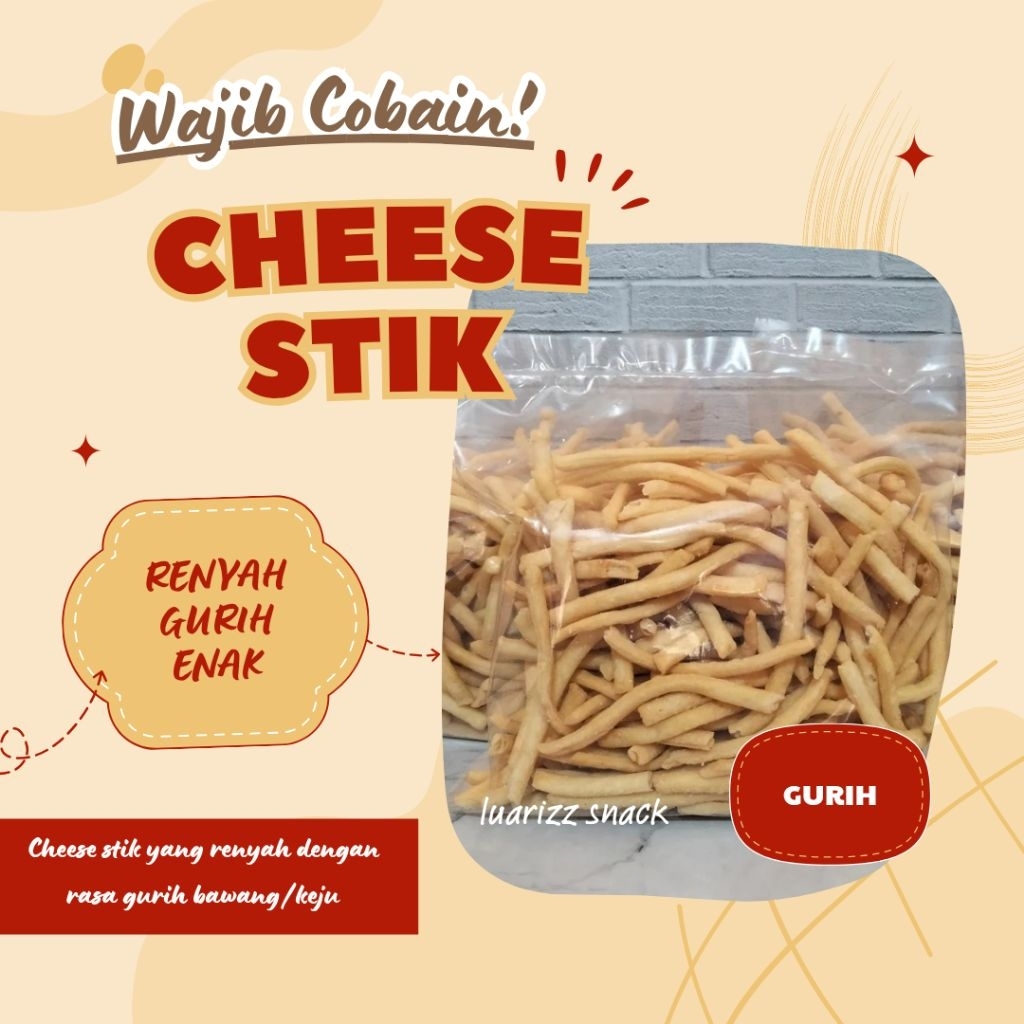 

250 gr Cheese Stik Bawang / Keju Cis Stik Kiloan