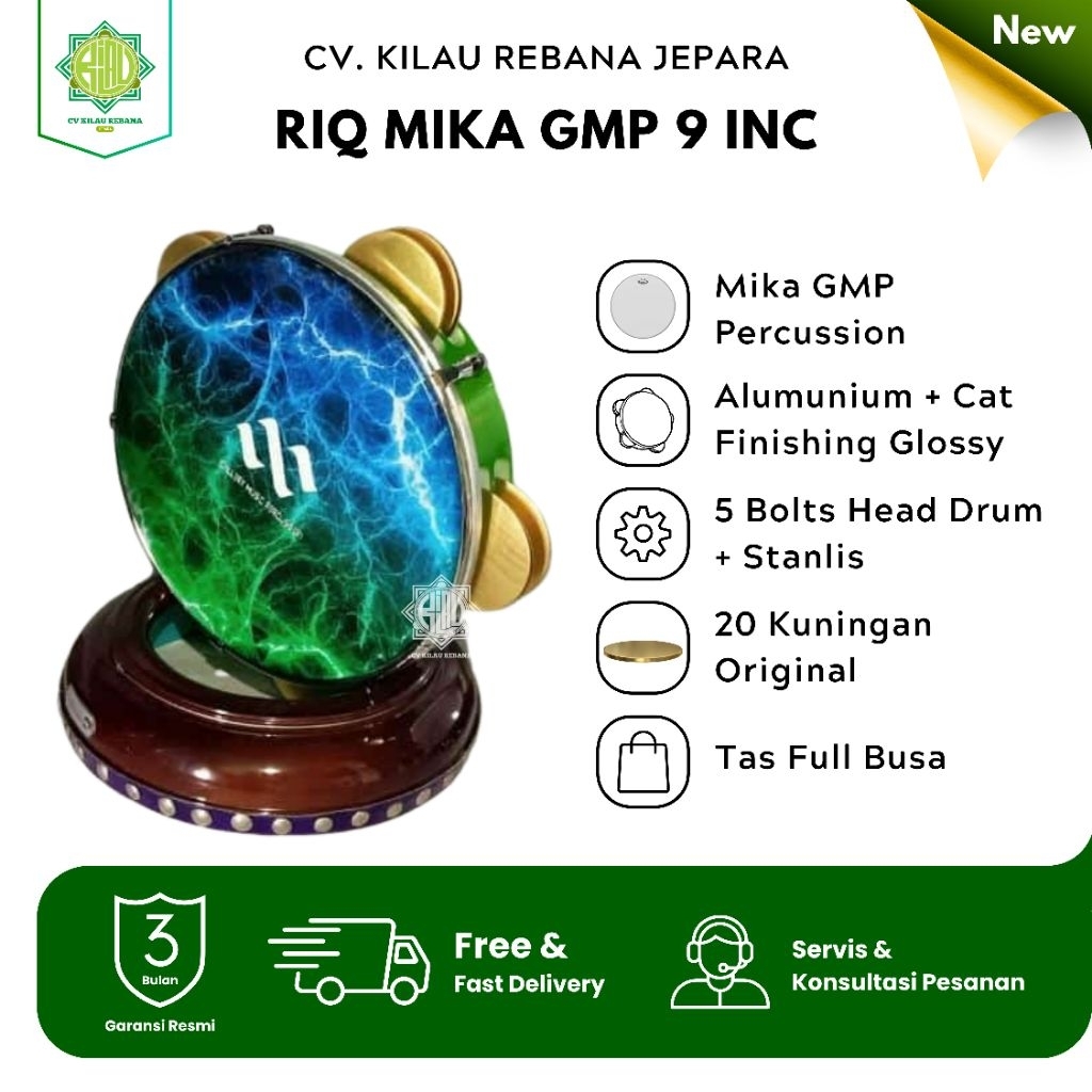 RIQ Mika GMP Percussion 9 Inc Mika ORI (Free Tas Full Busa) Berkualitas & Bergaransi CV Kilau Rebana