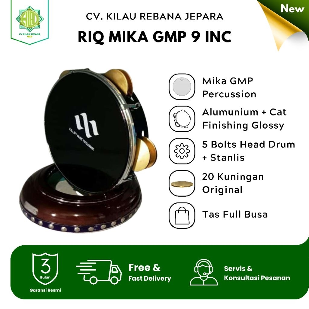 RIQ Mika GMP Percussion 9 Inc Mika ORI (Free Tas Full Busa) Berkualitas & Bergaransi CV Kilau Rebana
