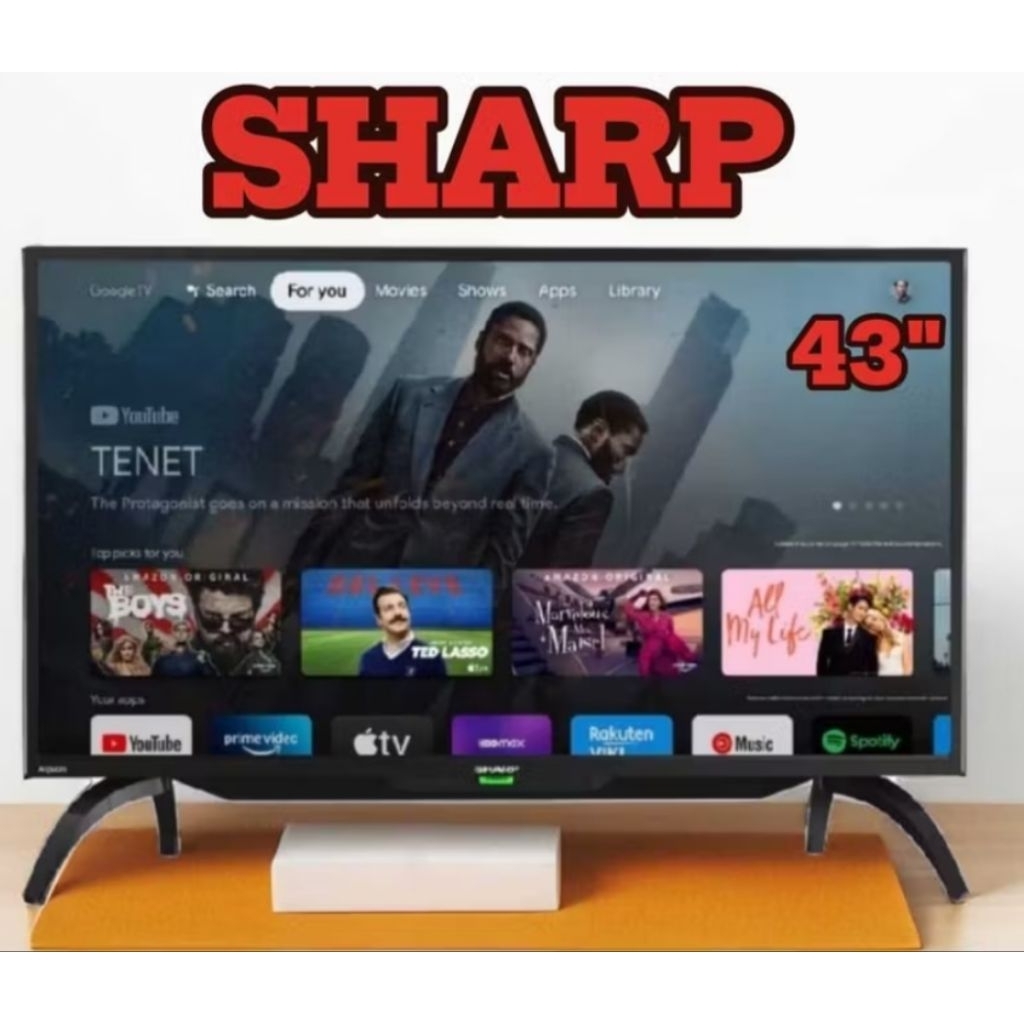TV SHARP 43 INCH ANDROID GOOGLE TV 43GH