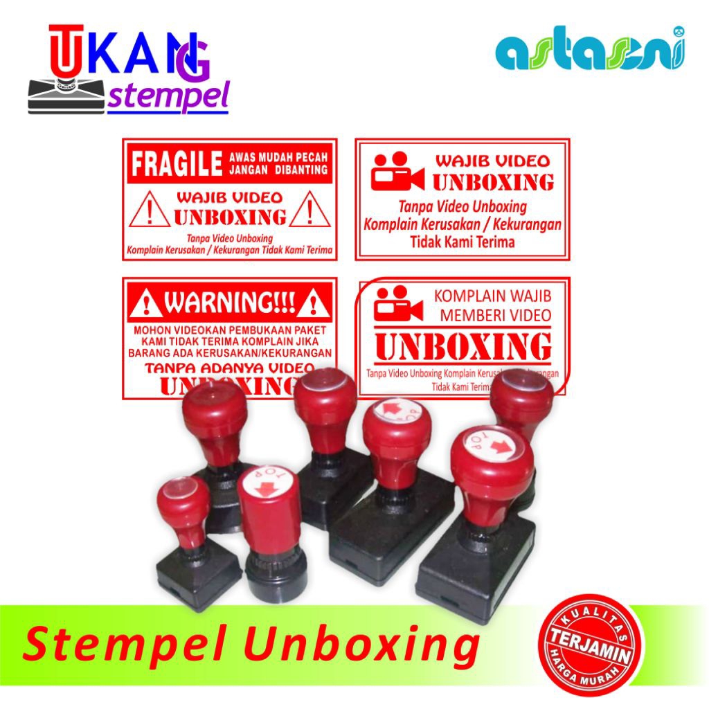 Stempel Murah / Stempel Unboxing / Stempel Flash / Stempel Otomatis / Stempel Tanpa Bantalan