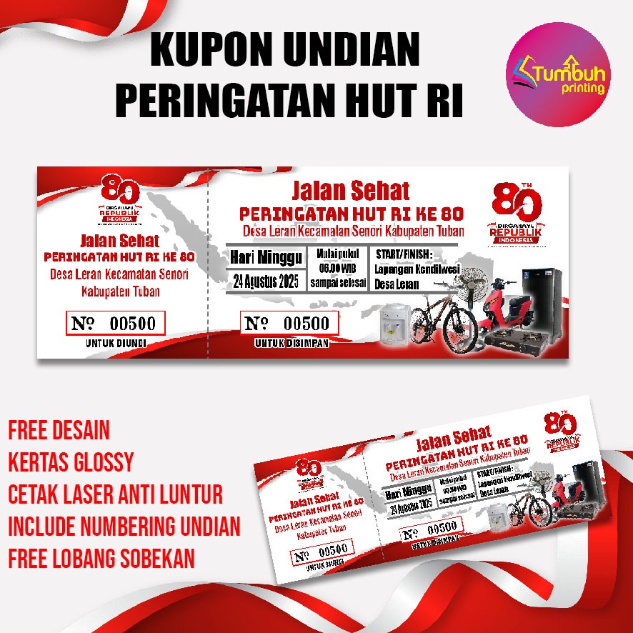 

KUPON JALAN SEHAT - KARNAVAL AGUSTUS PERINGATAN KEMERDEKAAN