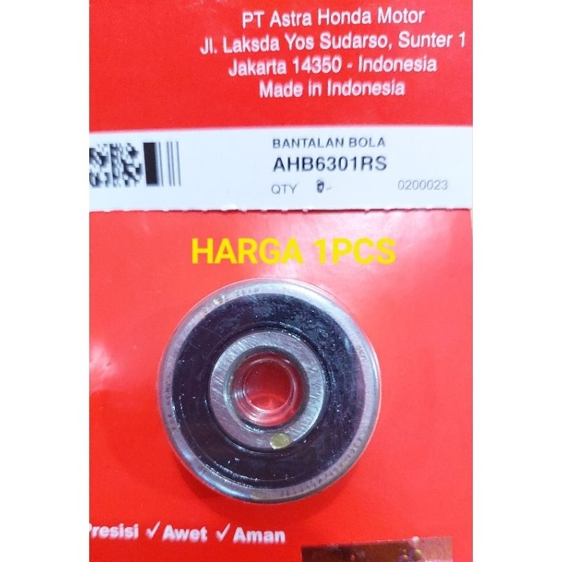 AHB6301RS Bearing Kolaher 6301RS Honda Grand, Legenda, Supra, Supra Fit, Supra X125 AHM ORI