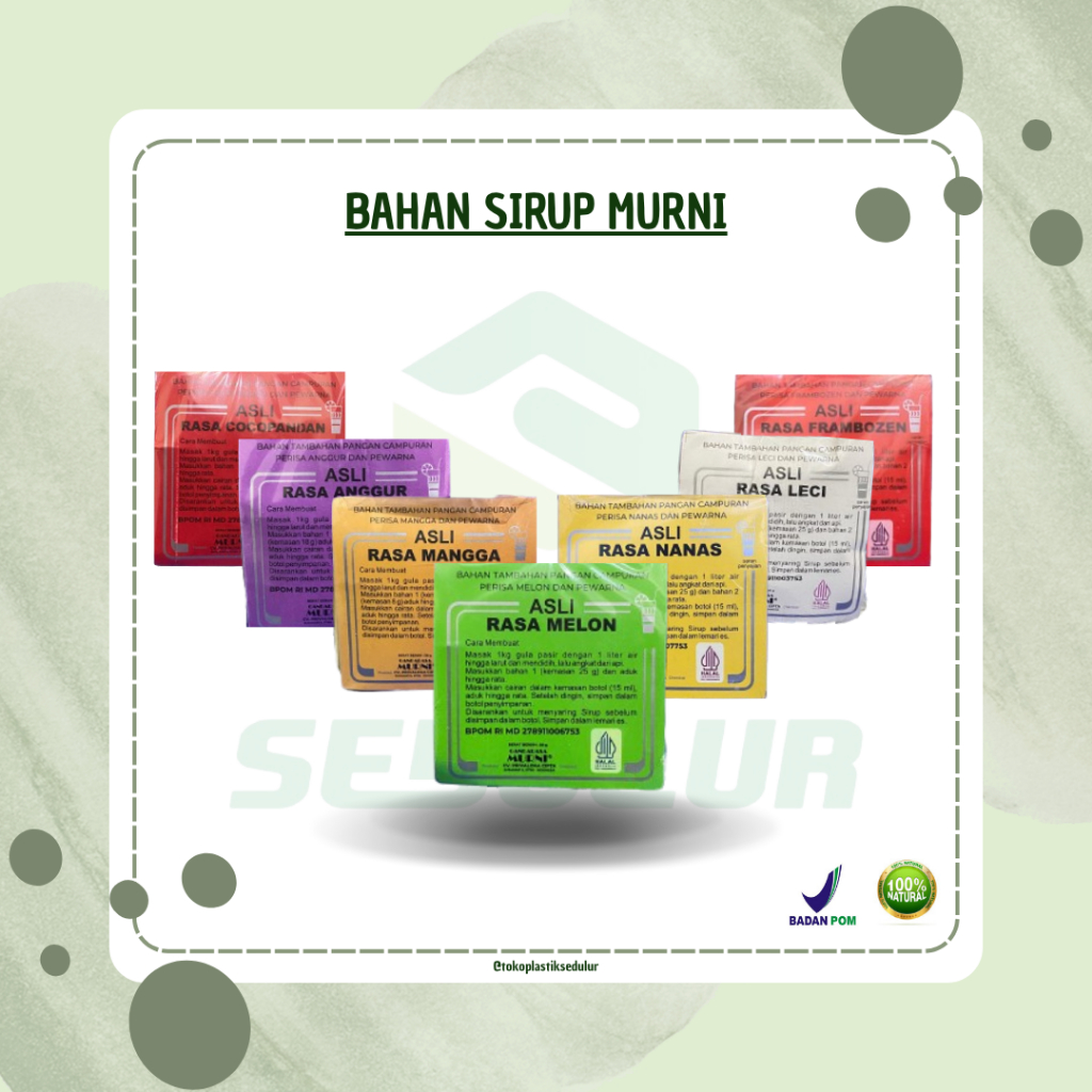 

BAHAN SIRUP MURNI (VARIAN RASA LENGKAP)