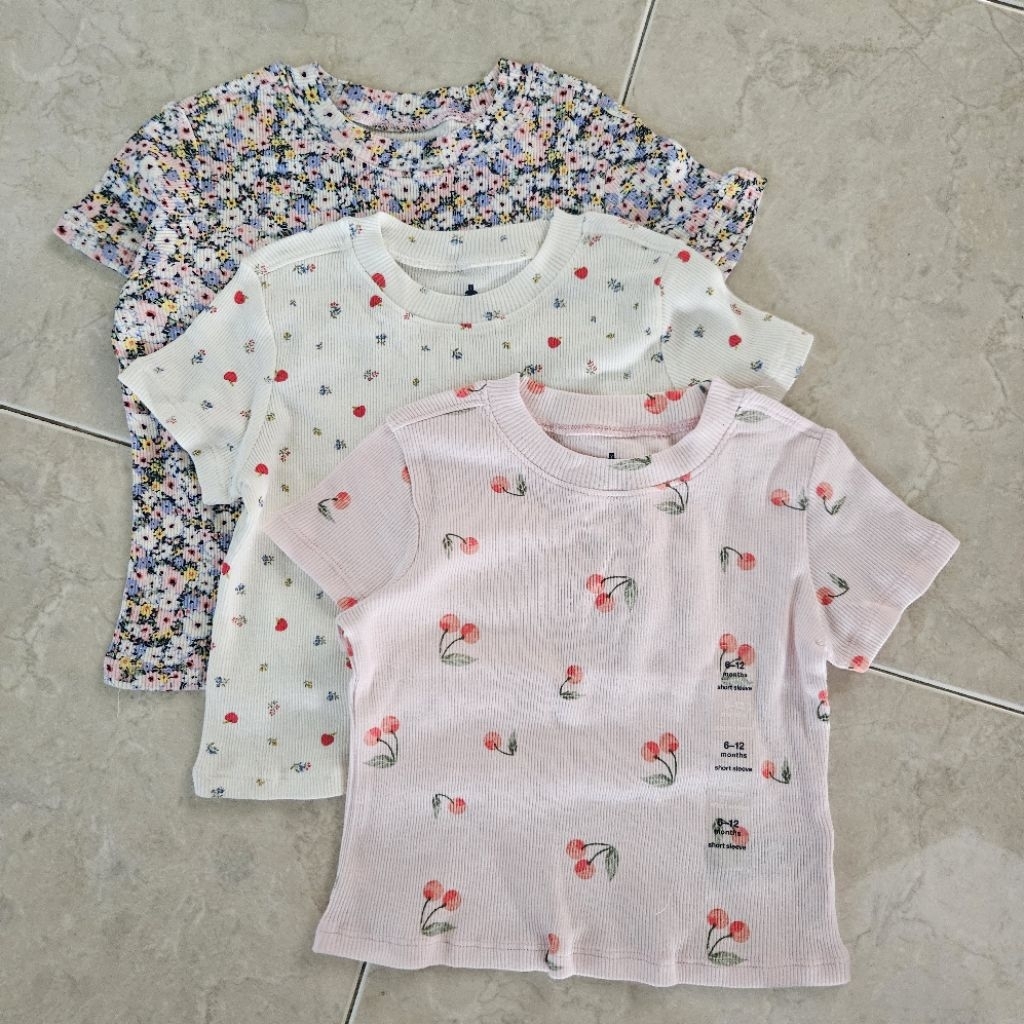 atasan anak perempuan kaos rib