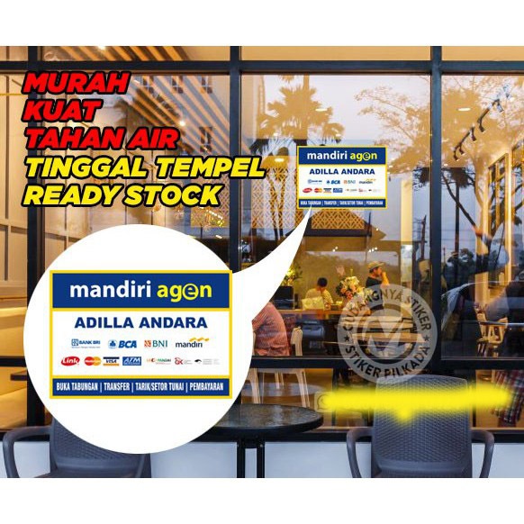

STIKER VINYL AGEN MANDIRI KECIL (CUSTOM NAMA AGEN TULIS DI CHAT/CATATAN ORDER)