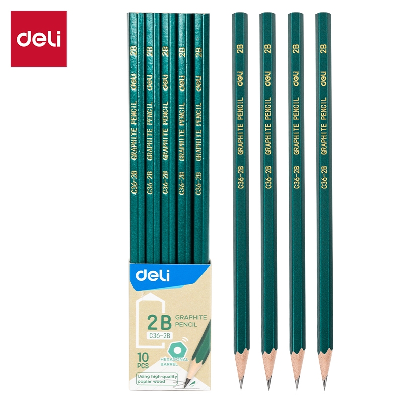 

Deli Pensil Sketsa / Graphite Pencil 10 PCS 2B EC36
