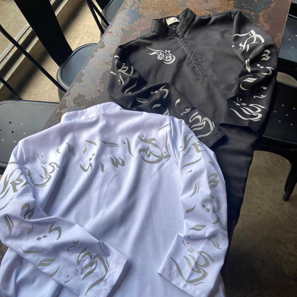 Original Hamasahlabell - Gamis Kalcer Hitam Putih Dewasa Gamis Pria Reflective Jubah Pria Slimfit