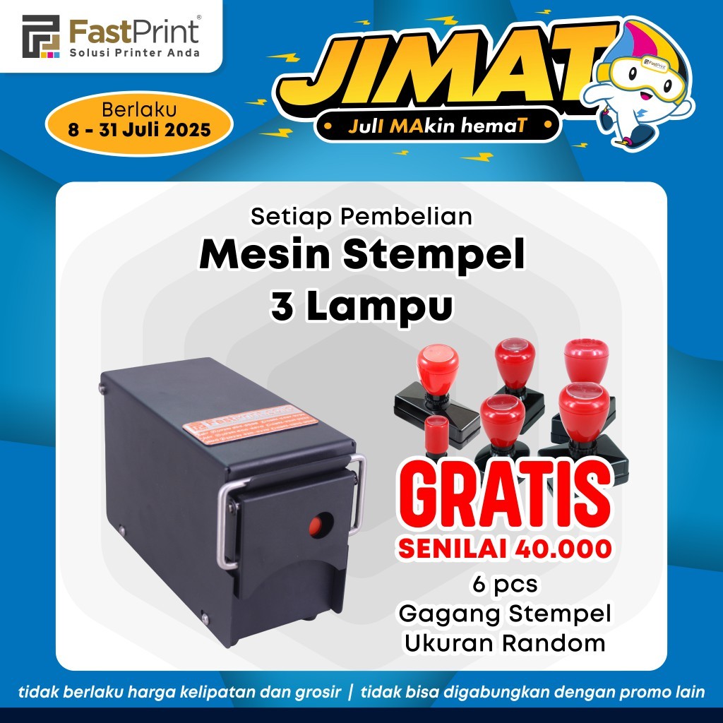 

Fast Print Mesin Stempel Flash Kilat 3 Lampu Premium Full Plat Besi