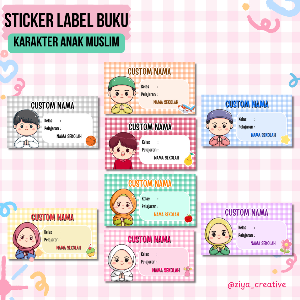 

STICKER LABEL BUKU PELAJARAN KARAKTER ANAK MUSLIM isi 15 pcs