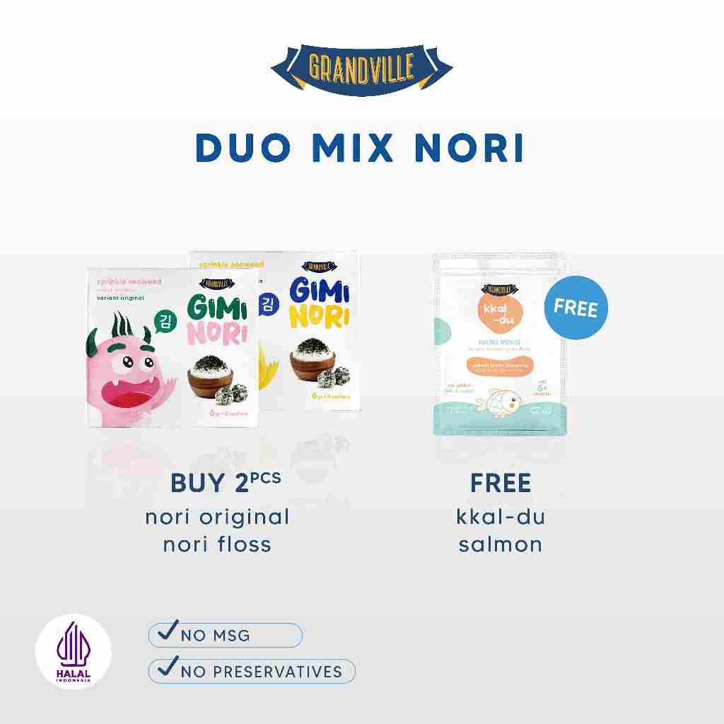 

[BUY 2 GET 1] Grandville Gimi Nori Rumput Laut Tabur Double pack Mix Free Single Kaldu