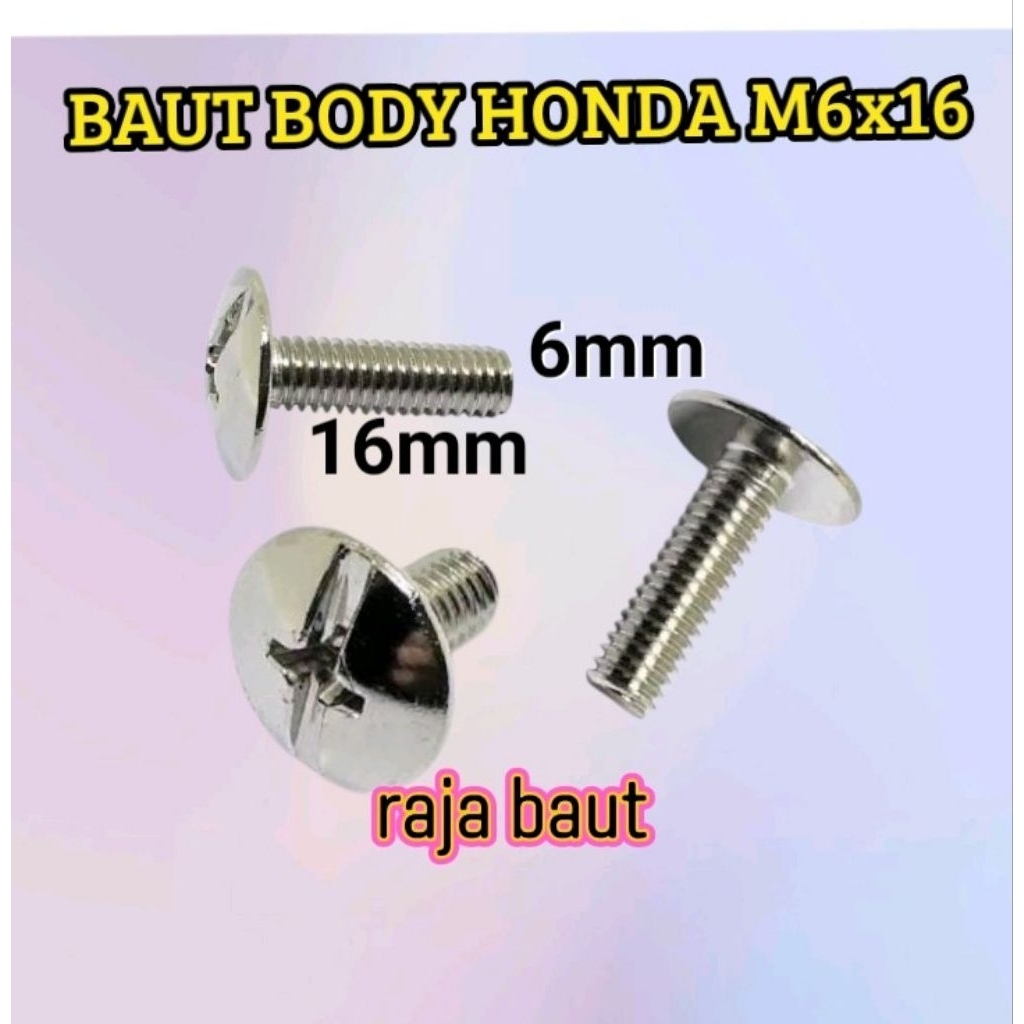 BAUT COVER BODY HONDA NEKEL UKURAN 6X16