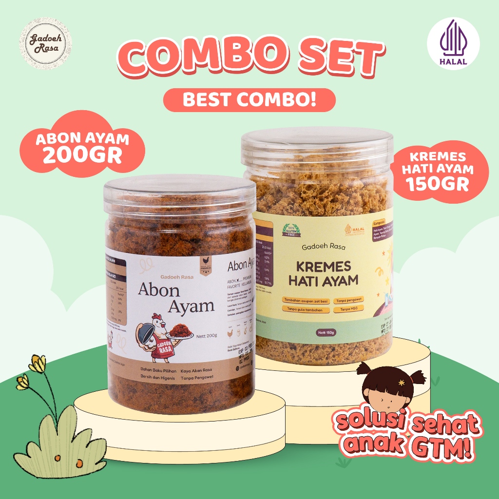 

wadistroalip Gadoeh Rasa Combo Set Toples Besar (Kremes Hati Ayam+Abon Ayam)
