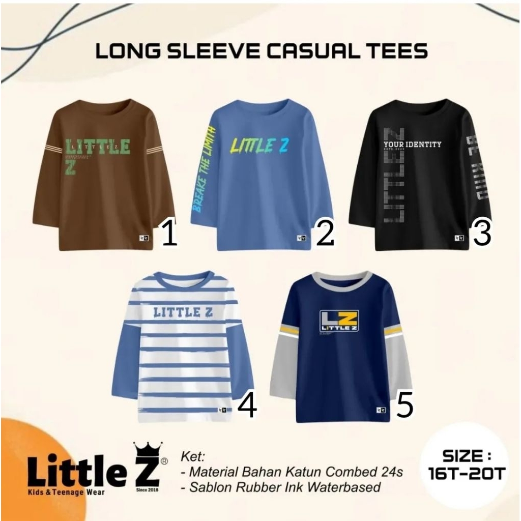 16-20T Baju Pakaian Atasan T Shirt Little Z Kaos Anak Laki laki Cowok Cowo Junior Jumbo Teenager Tee