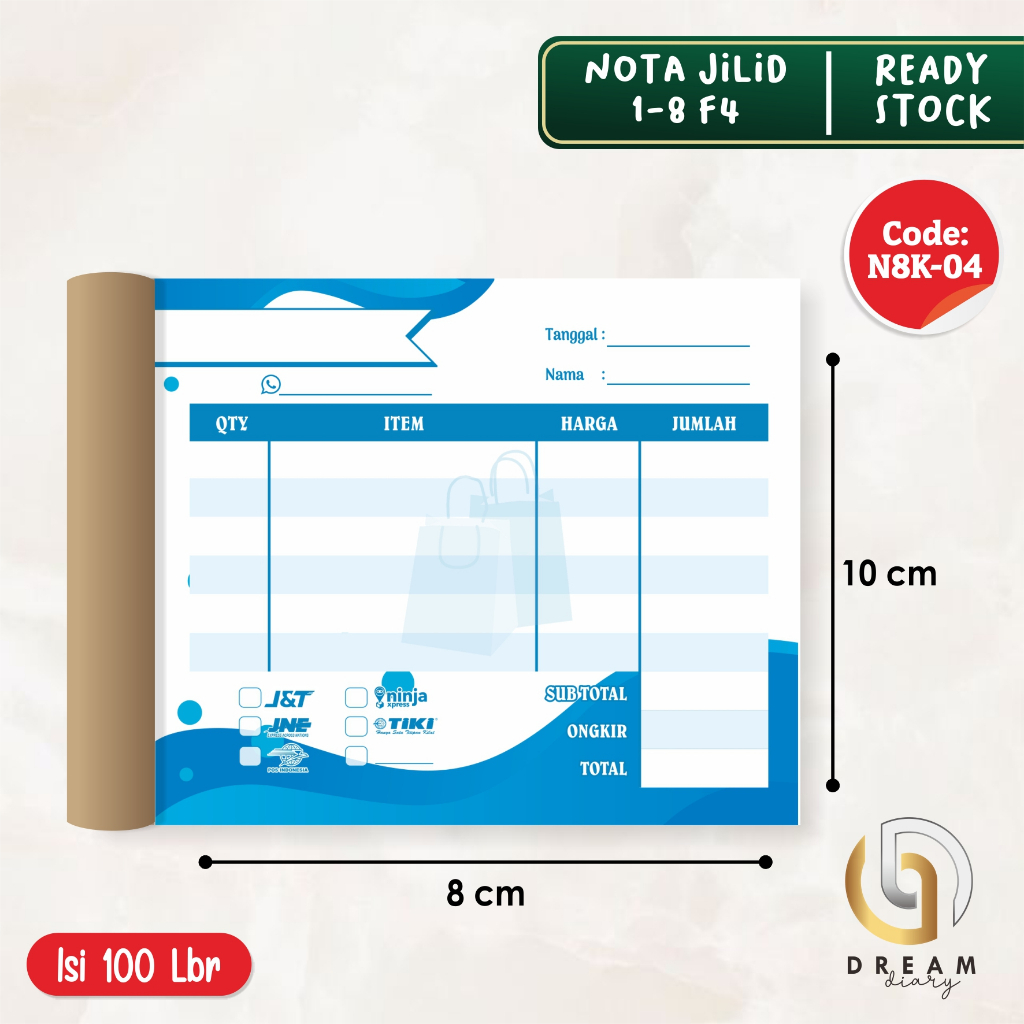 

(100 Lembar) NOTA OLSHOP KOSONGAN LUCU UNIK MURAH READY N8K 04