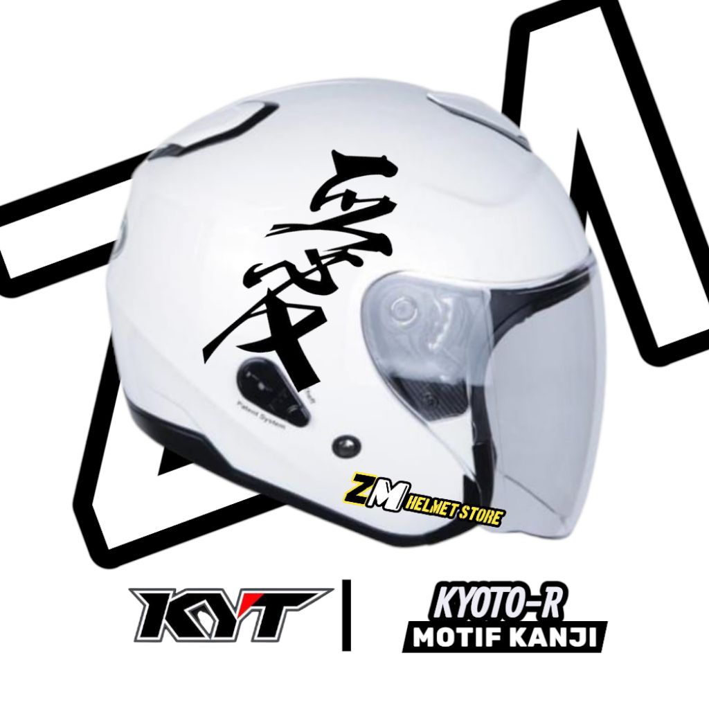 HELM KYT KYOTO SOLID MOTIF KANJI ORIGINAL 100% GARANSI Anti thef Half Face SNI DOT