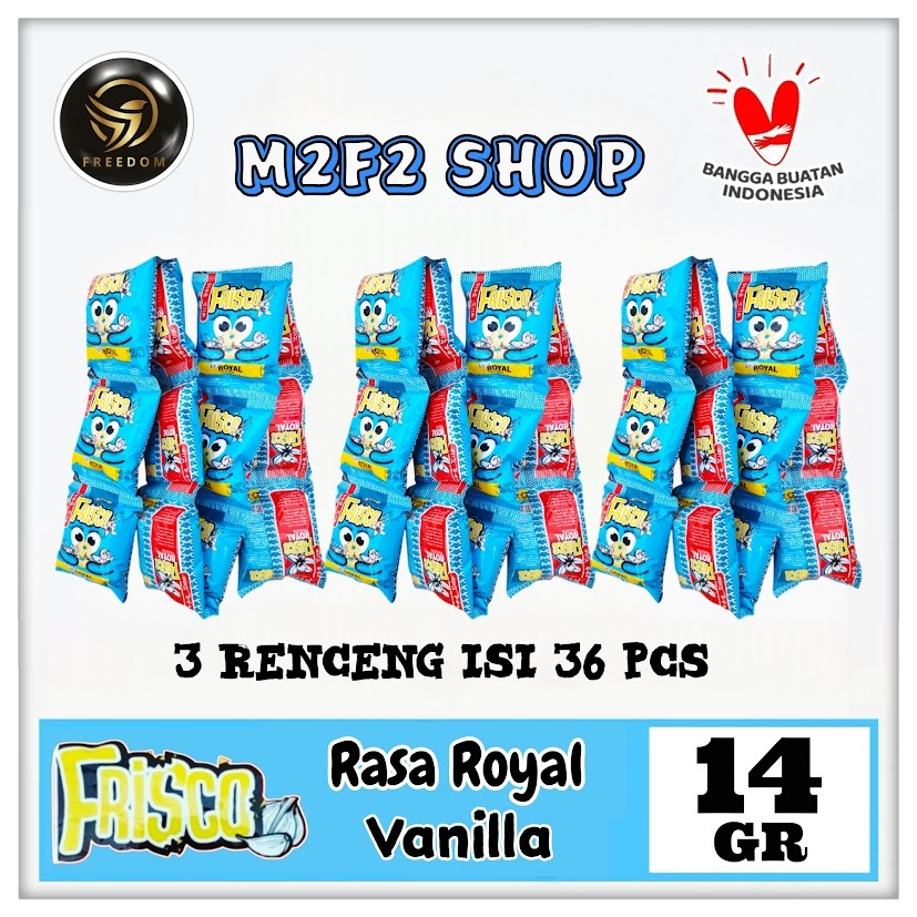 

Frisco Snack Royal Vanilla Flavour | Makanan Ringan Ekstrudat Rasa Vanila Sachet - 14 gr (Kemasan 3 Renceng)