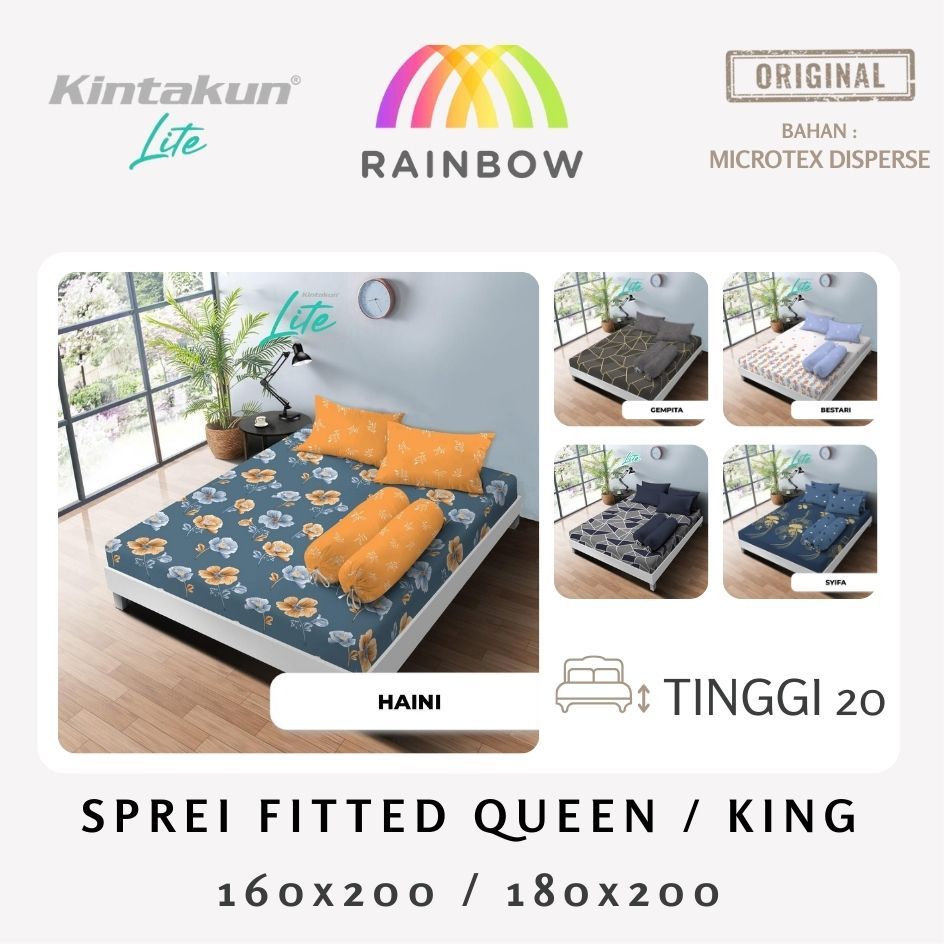 Kintakun Lite - Sprei FITTED Queen / King (160x200 / 180x200) OFFICIAL Terlaris pilihan