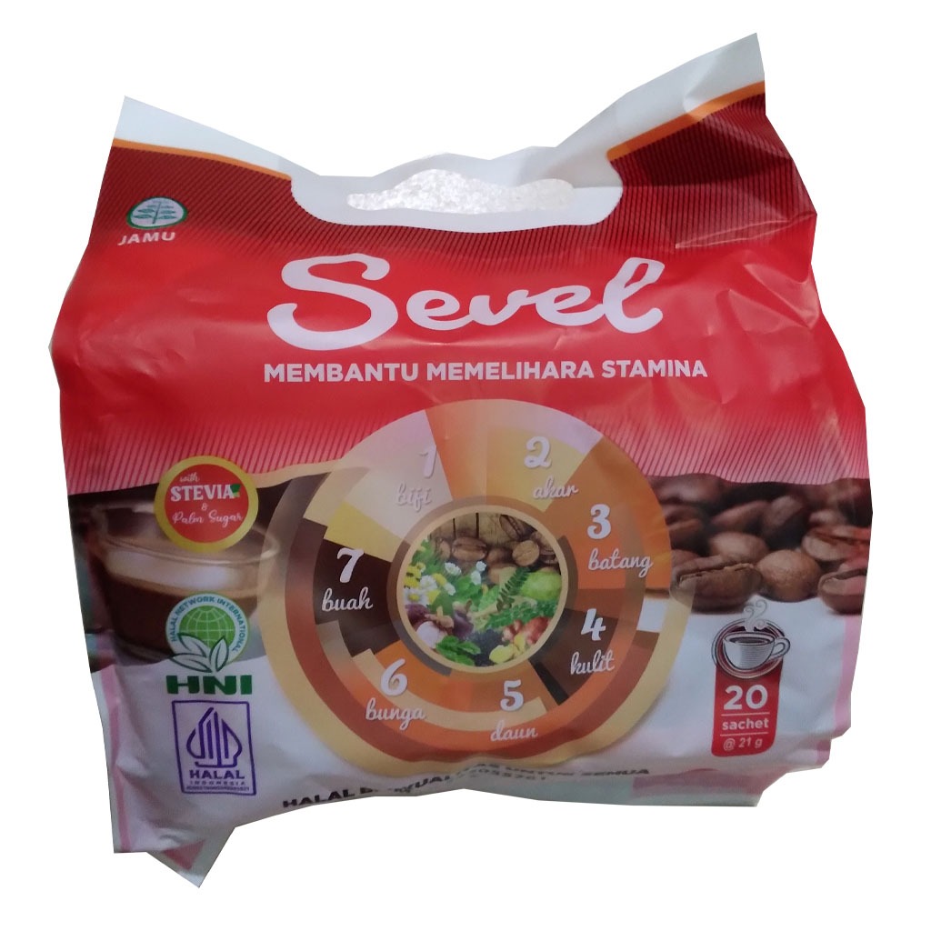 

Kopi SEVEL Herbal 7 Elemen HNI isi 20 Sachet - Exp : 9-2026