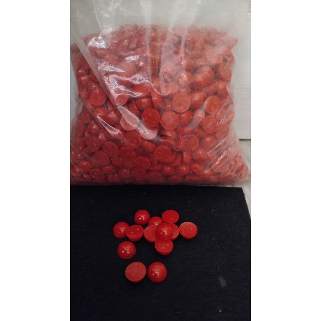 Mutiara Setengah Lingkaran Merah 10mm / Crystal Aksesoris Fashion