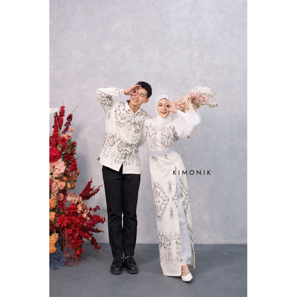KIMONIK BAJU TENUN ARUM COUPLE WHITE