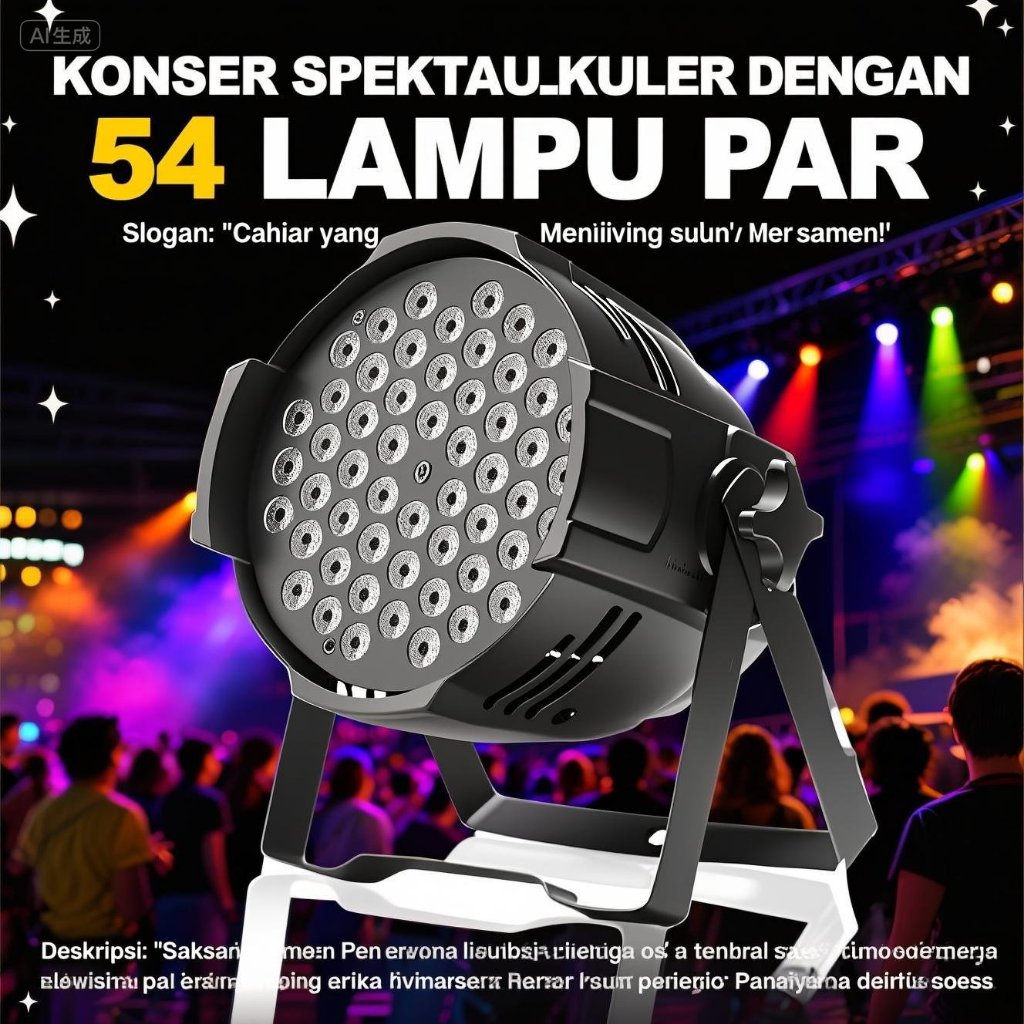 Lampu Par LED 54 Mata RGB – Lampu Panggung untuk DJ, Pernikahan, Event, Konser, Live Musik, Lighting