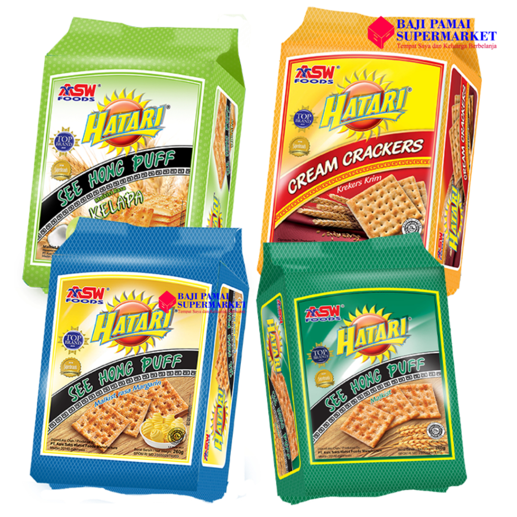 

ASW Foods Biskuit Hatari 245gr See Hong Puff Malkist / rasa Margarin / Cream Crackers