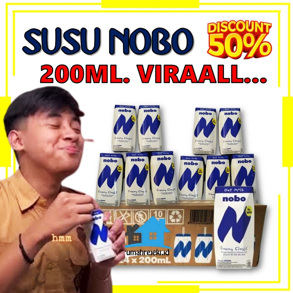 

PAKET 10 PCS SUSU NOBO VIRAL 200ML / OATMILK NOBO MURAH