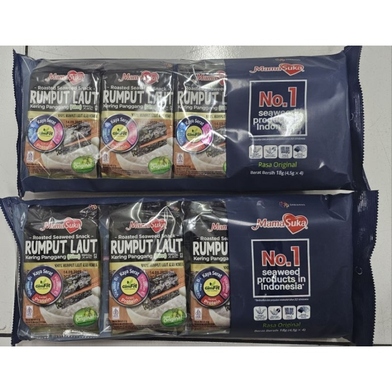 

[oddsolshop] pekanbaru/Mamasuka Rumput Laut Kering Panggang 18GR Roasted Dried Seaweed Nori