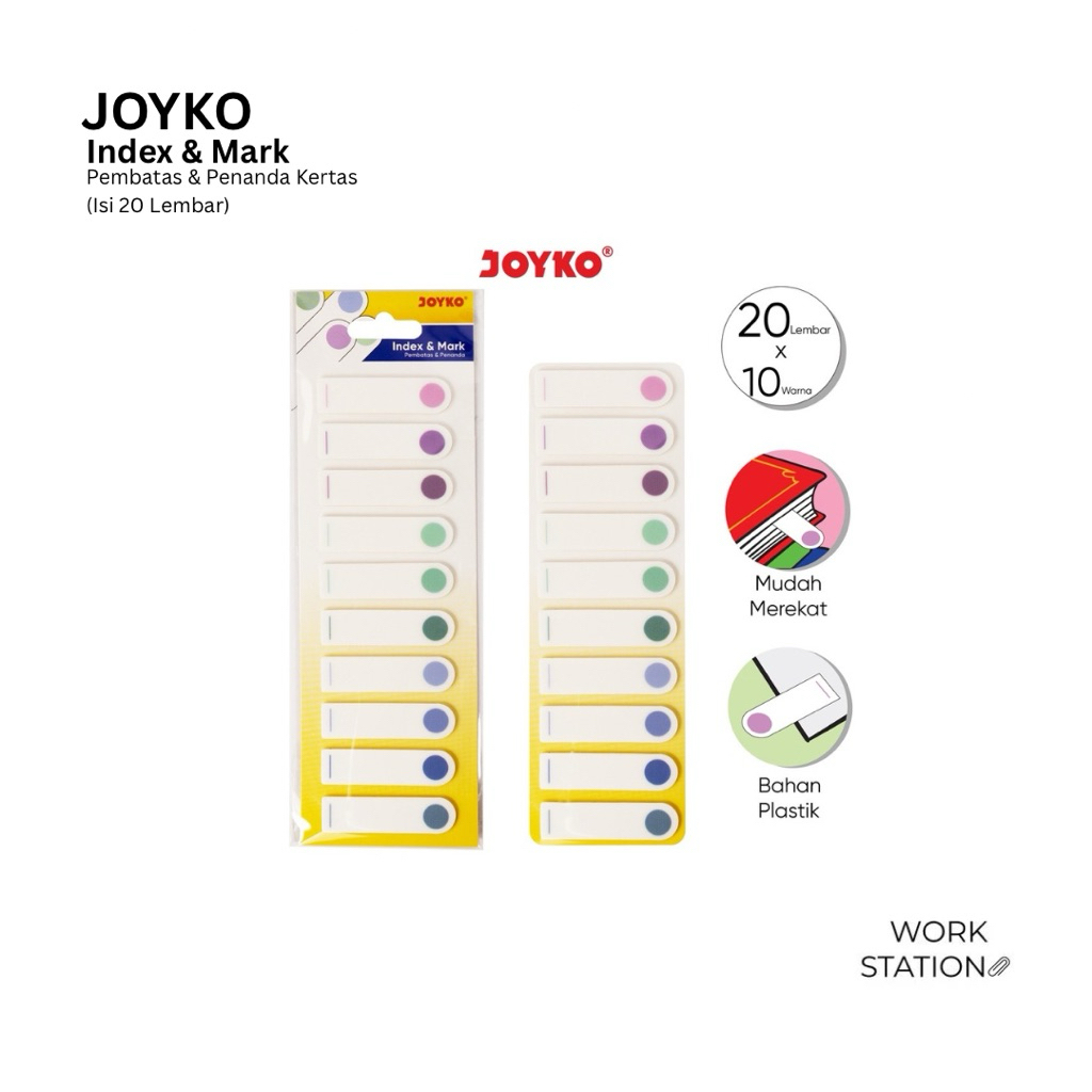 

Pembatas Buku Joyko Index & Mark IM-64 Warna Pastel